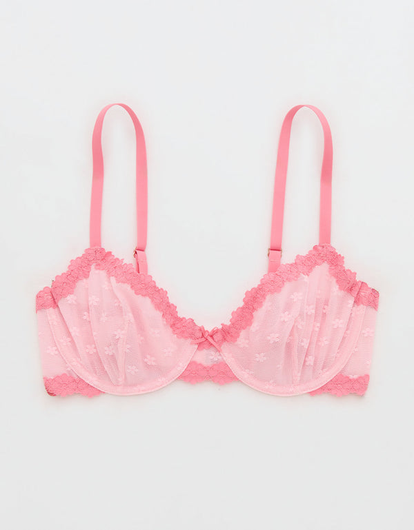Bra Show Off Daisy Mesh sin relleno By Aerie - Rosa