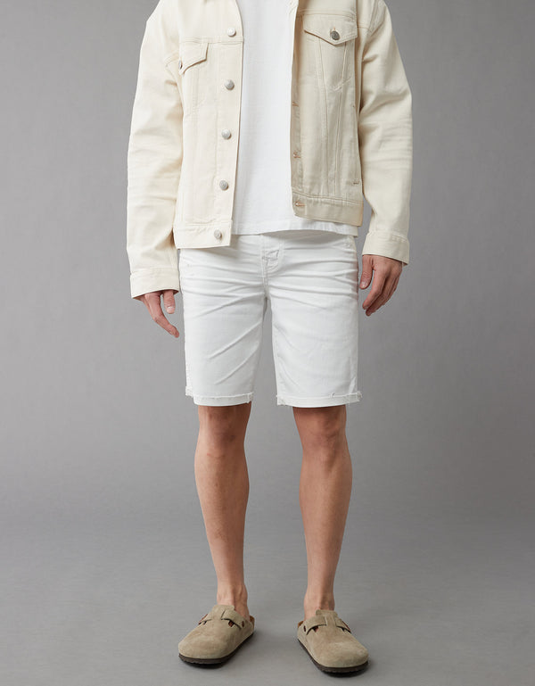 Short Denim con Stretch Hombre AE - Blanco