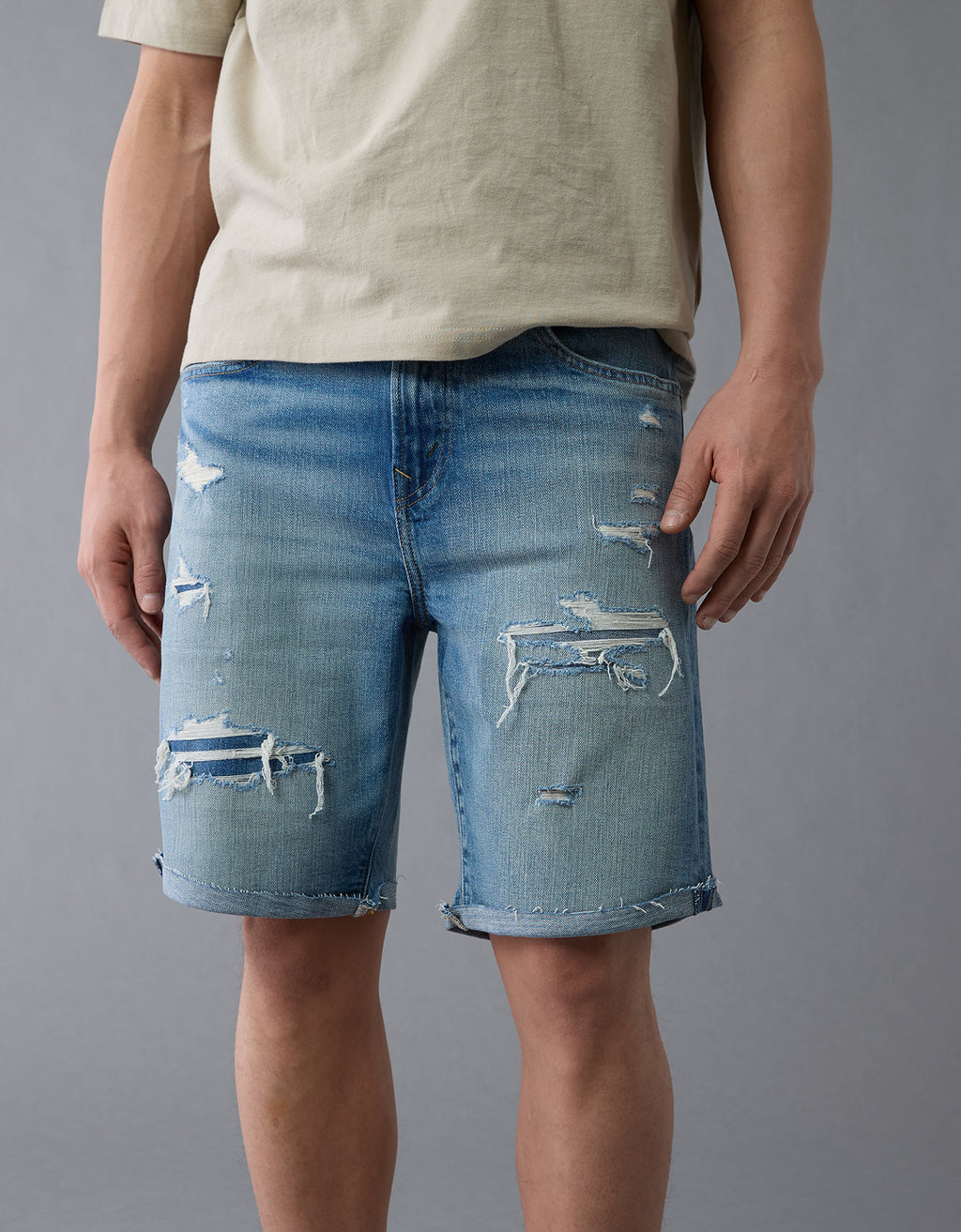 Ae FLEX+ +tencel™ Fibras Rasgadas 9 Pantalones Cortos de Mezclilla - Generico 3131_7948_943_of