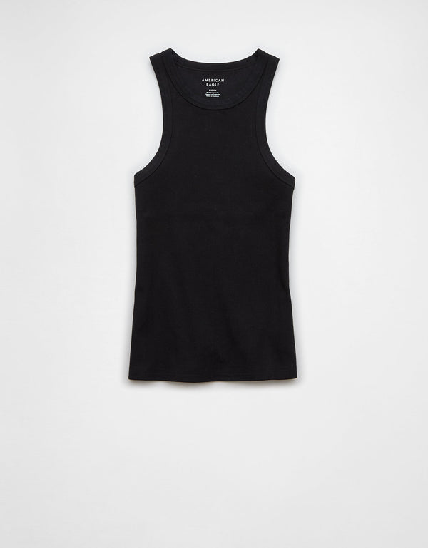 Blusa AE cuello redondo sin mangas para mujer - Negro