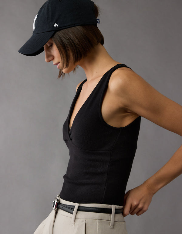 AE Main Squeeze Body con Escote V y Frente Envolvente - Negro