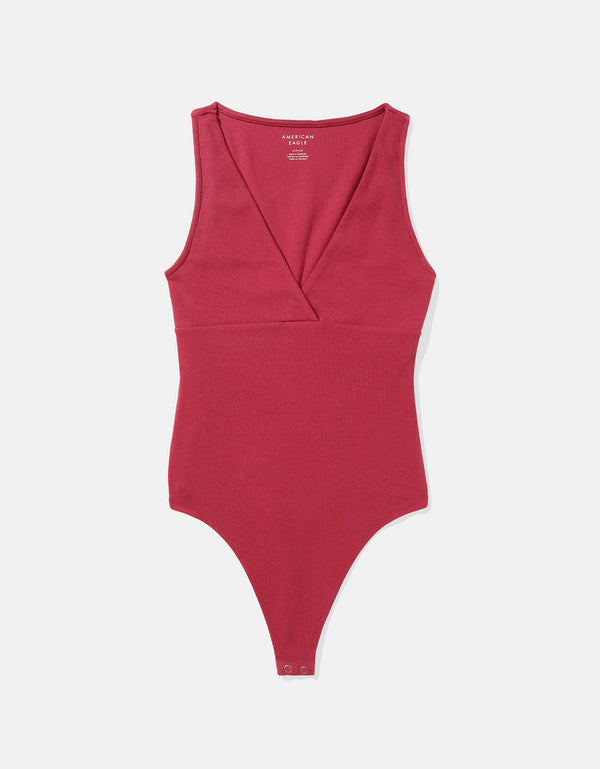 AE Main Squeeze Body con Escote V y Frente Envolvente - Rojo