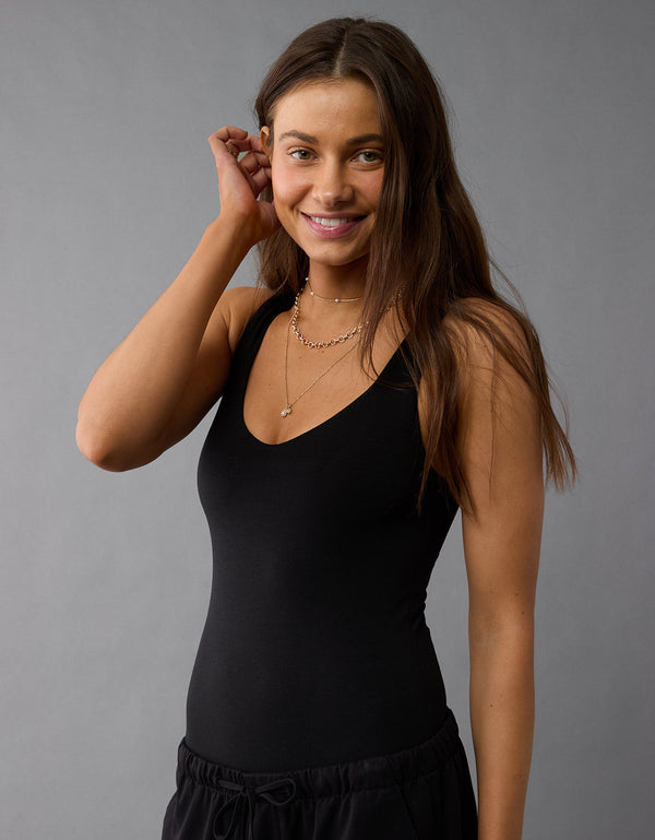 Body de cuello en V Ae - Negro