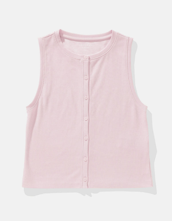 Tank top con botones de mujer AE - Azul