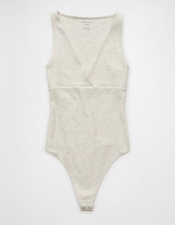 AE Body con Escote V y Frente Envolvente - Gris
