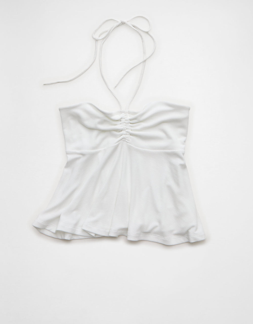 Top Babydoll Ajustado con Halter Suave y Sexy - Blanco 3171_6483_139_f