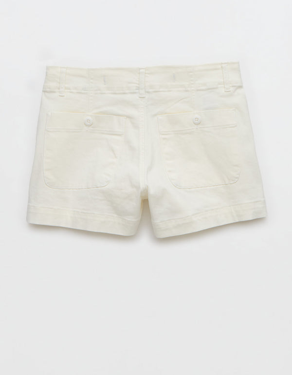 AE Short estilo Trouser Stretch Corto Cintura Alta - Blanco