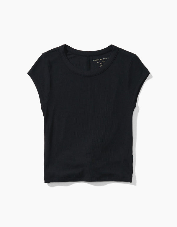 Camiseta AE Soft & Sexy con la parte de la espalda recogida - Negro