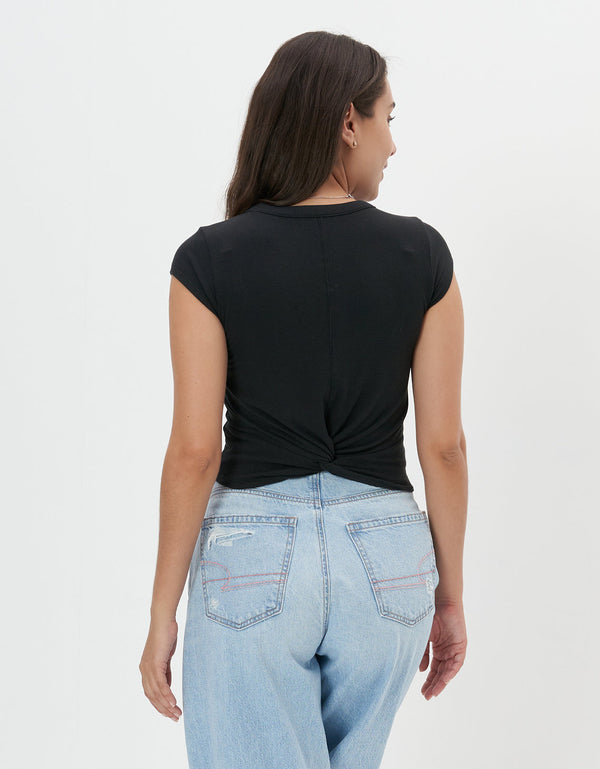 Camiseta AE Soft & Sexy con la parte de la espalda recogida - Negro