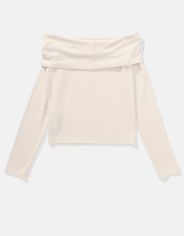 Camiseta manga larga con hombros descubiertos mujer AE - Generico