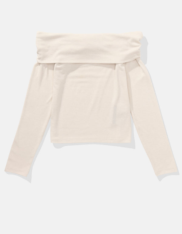 Camiseta manga larga con hombros descubiertos mujer AE - Generico