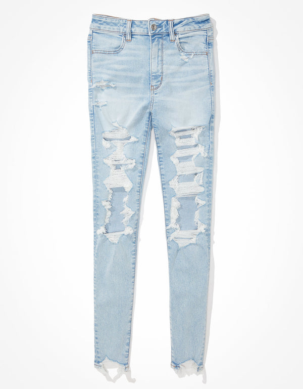 Jean AE Jeggings de cintura súper alta 360 Next Level - Azul
