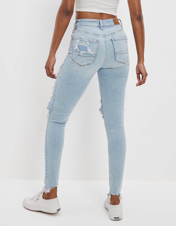 Jean AE Jeggings de cintura súper alta 360 Next Level - Azul