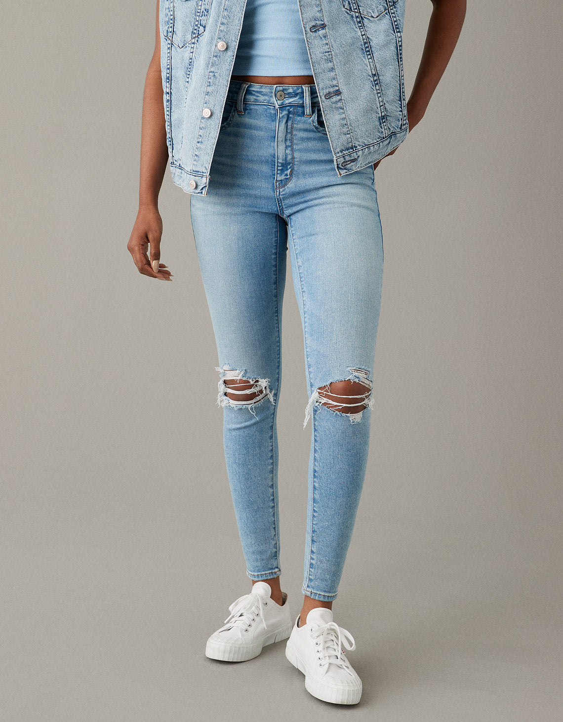 Jeans Ae Jeggings de cintura súper alta 360 Next Level - Azul 3435_4604_893_of