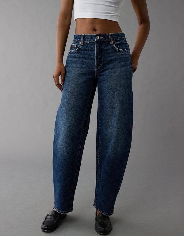 Jean barrel con stretch de mujer AE - Generico