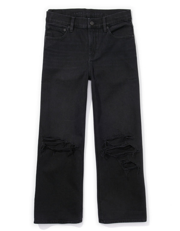 Jean AE Wide-leg corto estilo noventero - Negro