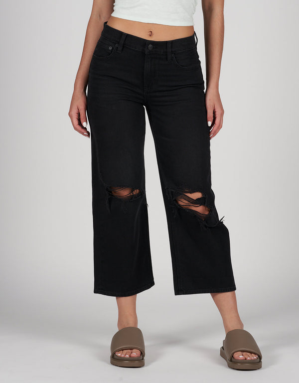 Jean AE Wide-leg corto estilo noventero - Negro