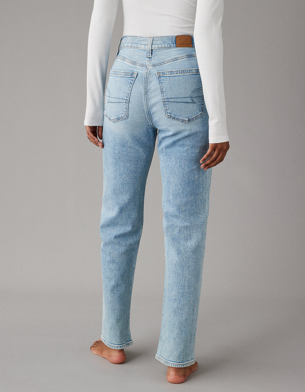 ´90s Boyfriend Jean AE de tiro alto - Azul 3437_4272_433_ob