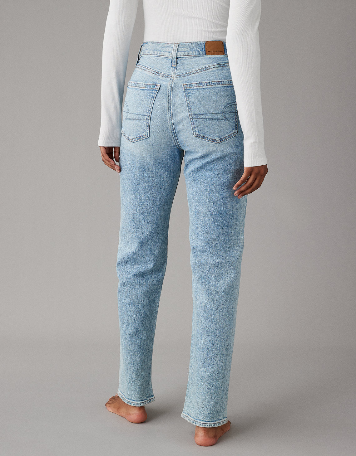 ´90s Boyfriend Jean AE de tiro alto - Azul 3437_4272_433_ob