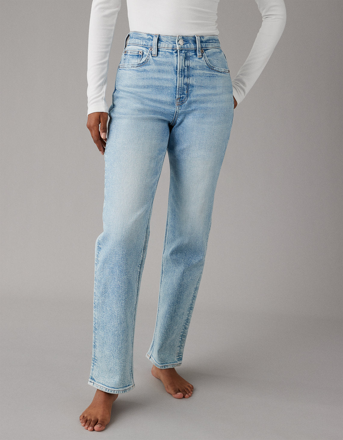 ´90s Boyfriend Jean AE de tiro alto - Azul 3437_4272_433_of