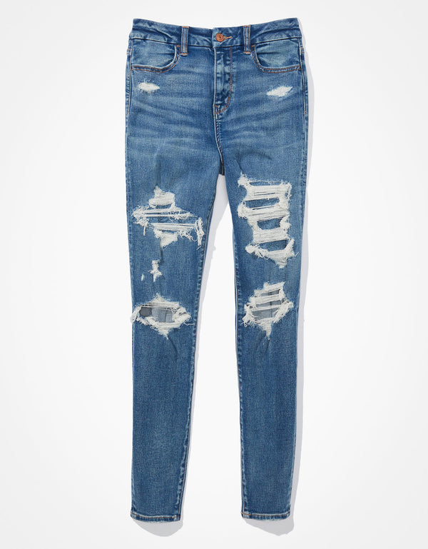 Jean AE Jegging Curvy de tiro súper alto 360 Next Level - Azul