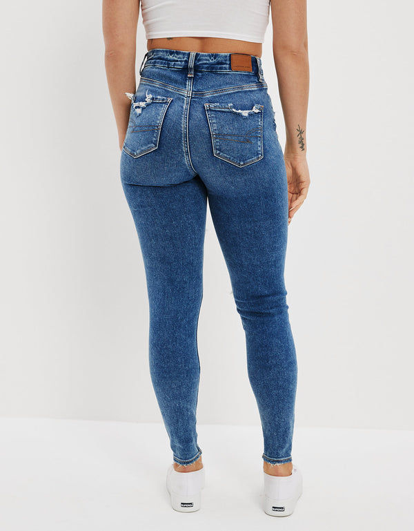 Jean AE Jegging Curvy de tiro súper alto 360 Next Level - Azul