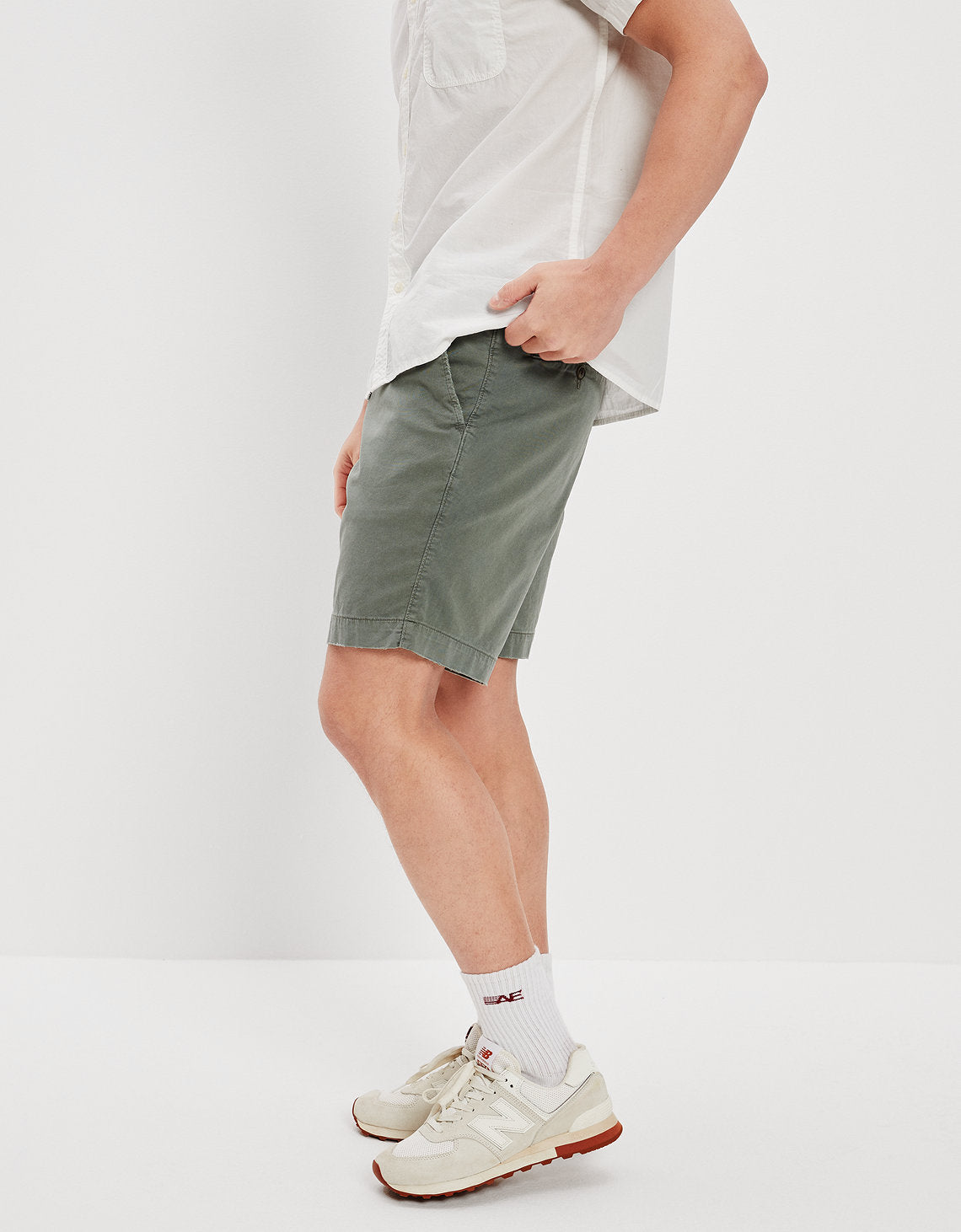 Khaki Short AE Flex 23 c.m. Lived-in - Verde 4133_7273_300_os