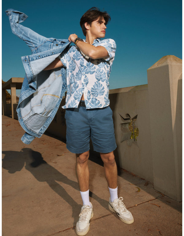Khaki Short AE Flex 23 c.m. Lived-in - Azul