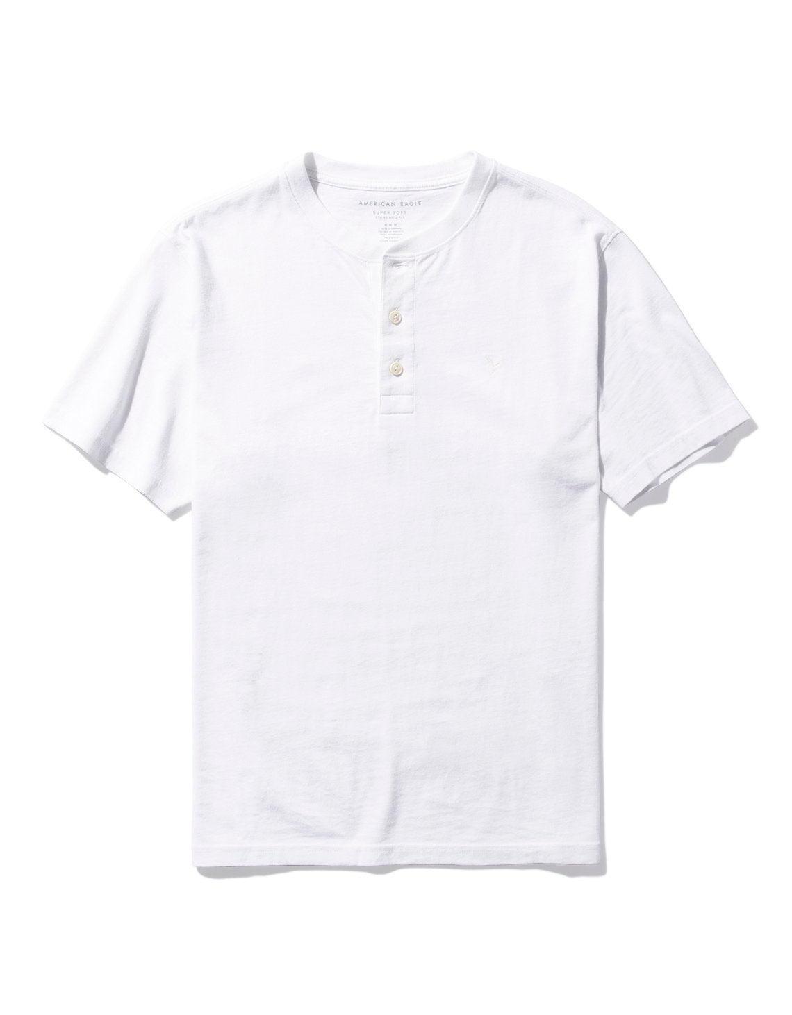 Camiseta cuello Henley manga corta Hombre AE - Blanco 4165_1740_100_f