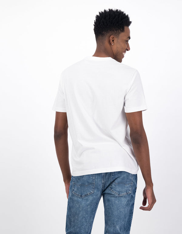 Camiseta cuello Henley manga corta Hombre AE - Blanco