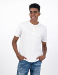 Camiseta cuello Henley manga corta Hombre AE - Blanco 4165_1740_100_of