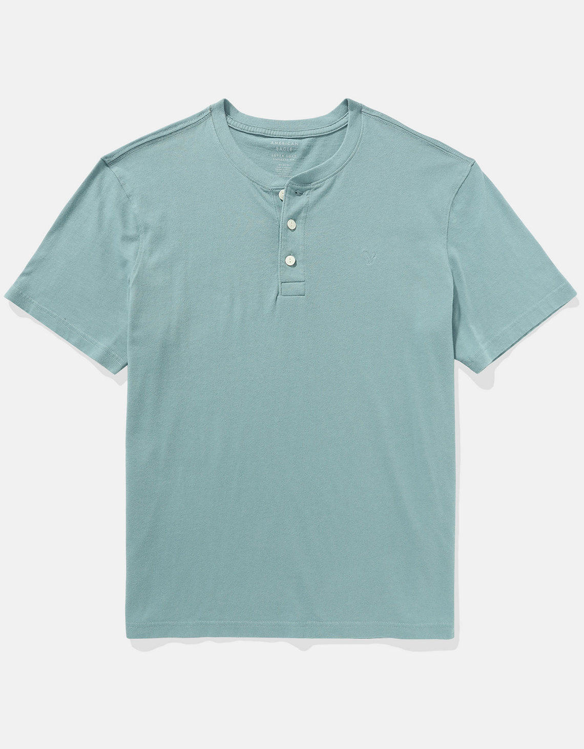 Camiseta cuello Henley manga corta Hombre AE - Azul 4165_1740_393_f