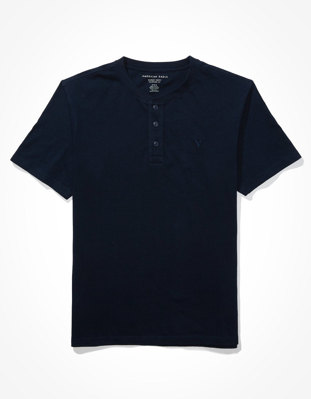 Camiseta cuello Henley manga corta Hombre AE - Azul 4165_1740_410_f