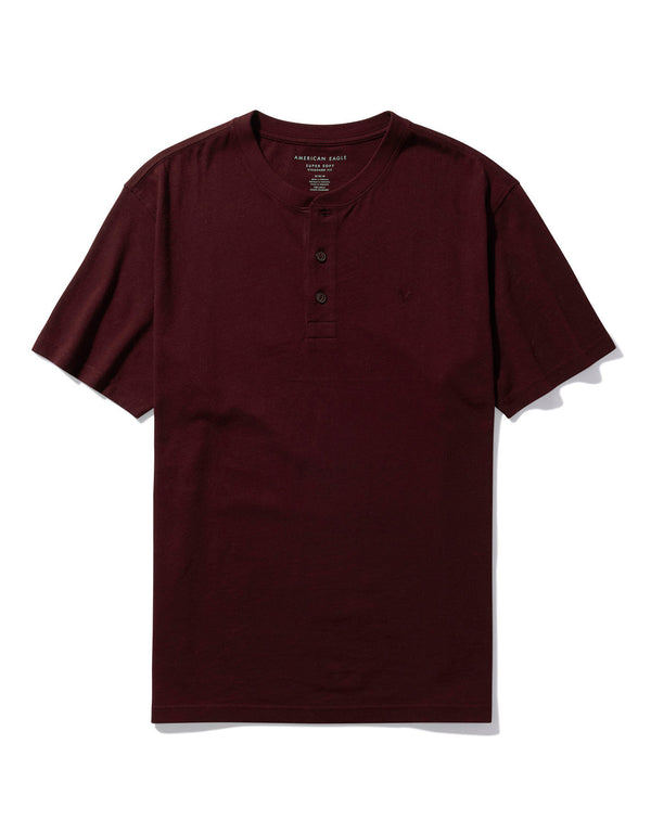 Camiseta cuello Henley manga corta Hombre AE - Generico