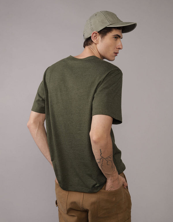 Camiseta Henley de manga corta de AE - Verde