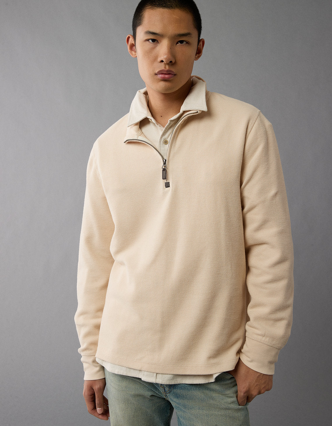 Camiseta Manga Larga Cuello Henley Hombre AE - Generico 4171_3990_864_os