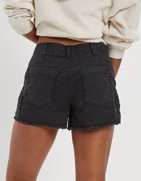 Short Ae 90s Boyfriend tela ligera con Stretch tipo Cargo - Negro