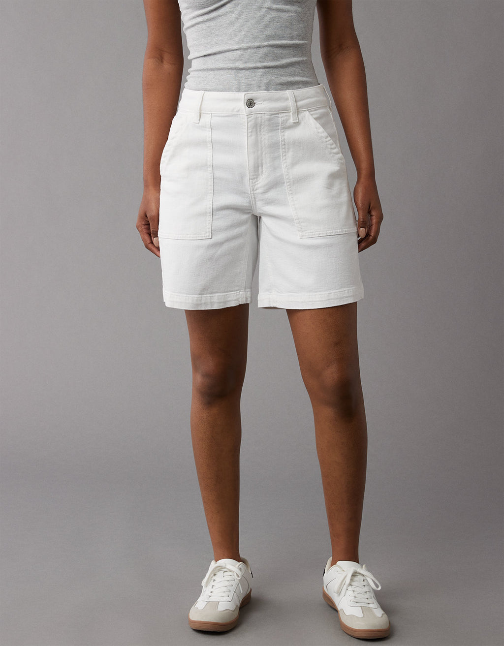 Bermuda AE de tiro alto para mujer - Blanco 4331_7960_100_os