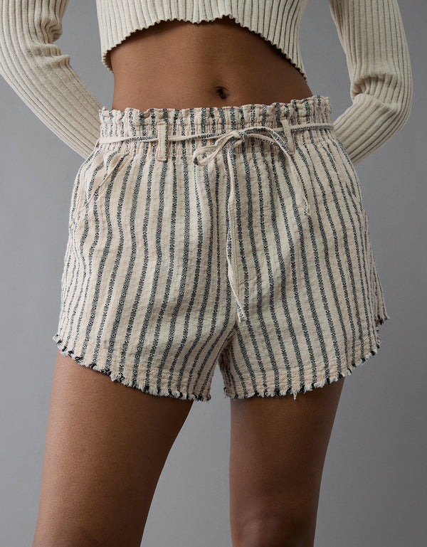 Pantalón cónico de cintura alta tipo paperbag de Ae - Generico