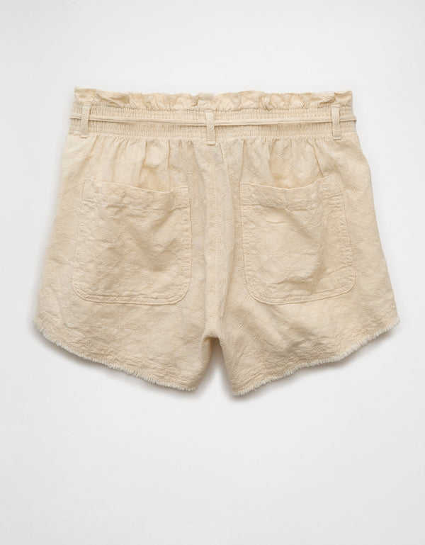 Pantalones de lino de cintura alta estilo paperbag - Generico