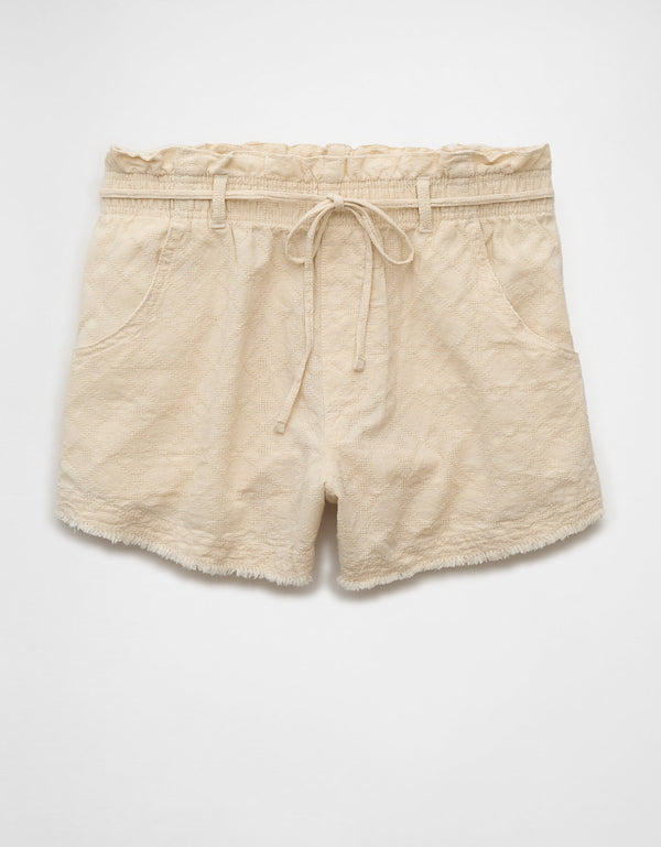 Pantalones de lino de cintura alta estilo paperbag - Generico