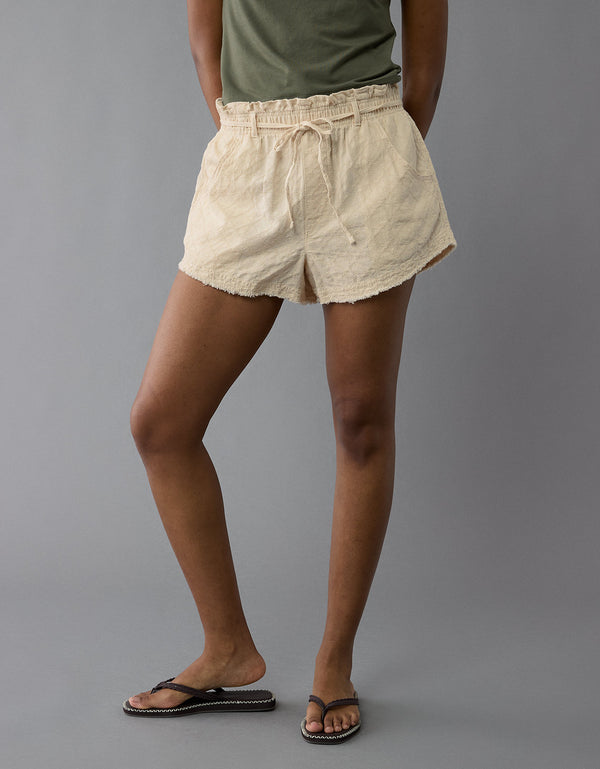 Pantalones de lino de cintura alta estilo paperbag - Generico