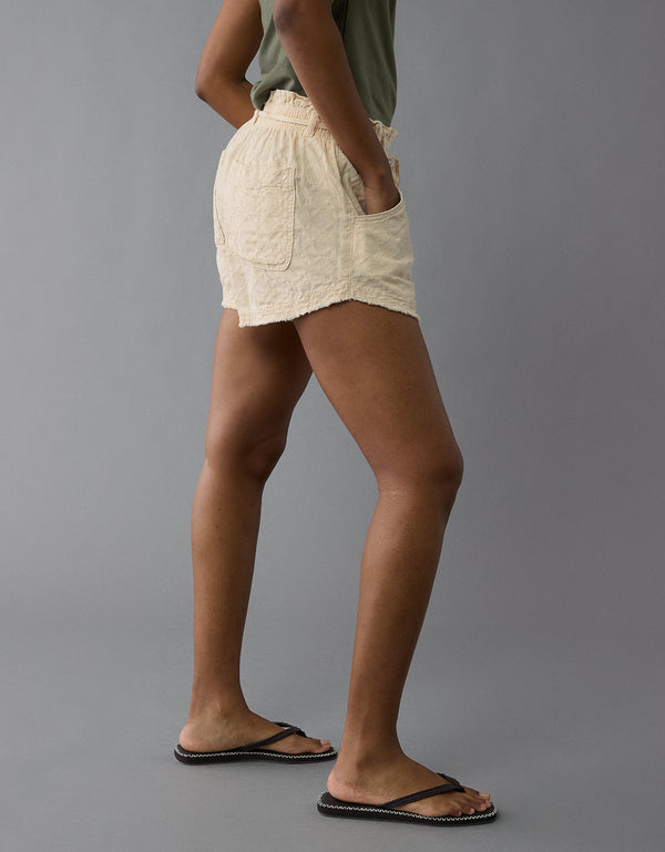 Pantalones de lino de cintura alta estilo paperbag - Generico