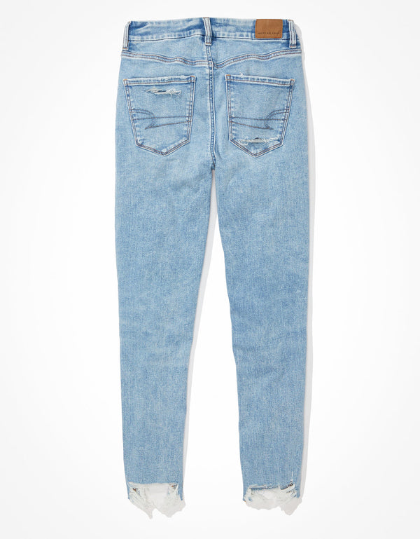 Jean AE Jegging Curvy Crop Next Level de cintura super alta - Azul