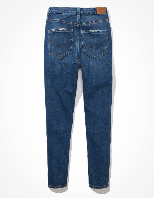 Ae Stretch Curvy mom Jean - Azul