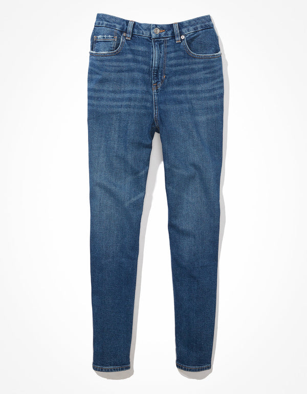 Ae Stretch Curvy mom Jean - Azul