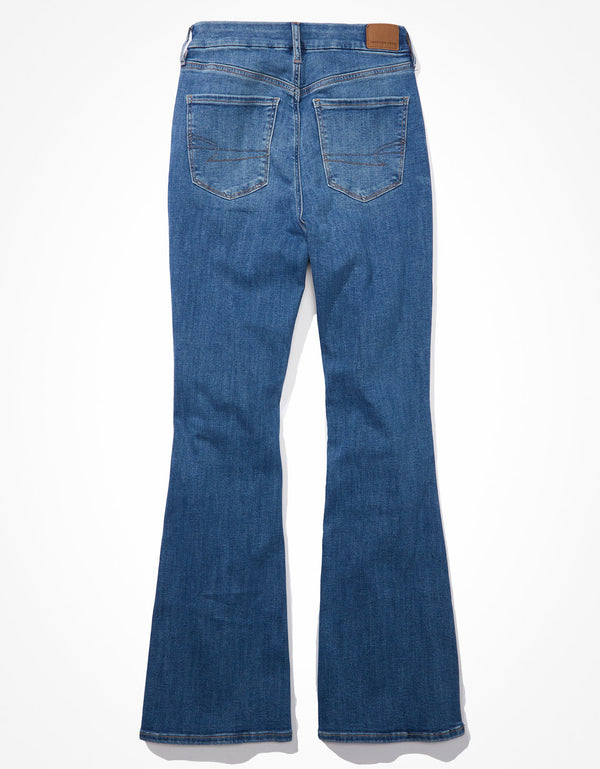 Jean AE Curvy Flare de tiro súper alto 360 Next Level - Azul