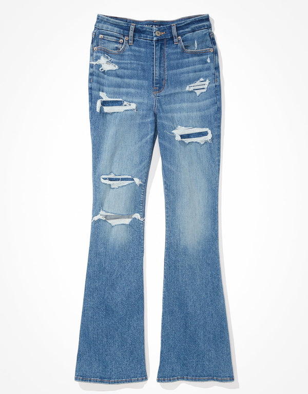 Jean AE Curvy Flare de tiro súper alto 360 Next Level - Generico