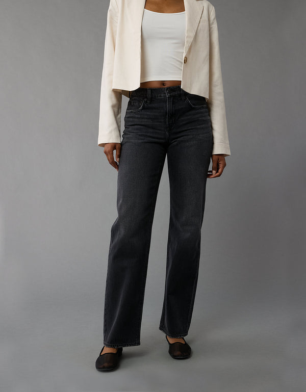 Jean Stovepipe Talle Alto Mujer AE - Negro