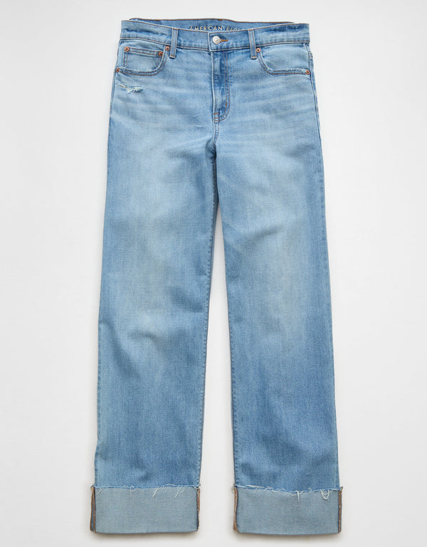 Jean Stovepipe Tiro Alto Mujer AE - Azul